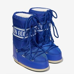 Moon Boots Kids Icon Blue Lace-Up Snow Boots
